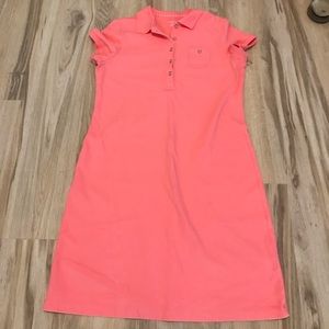 Lands’ End Coral Oxford Collar Knit Summer Dress